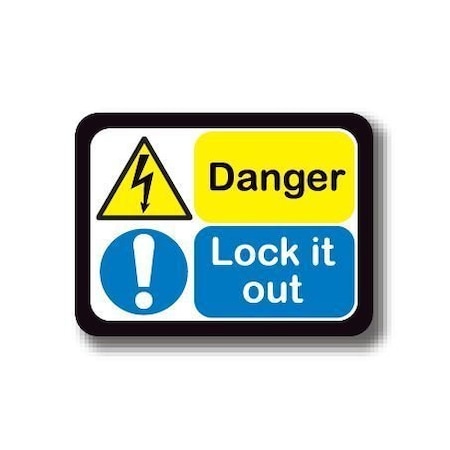 Ergomat 36in x 27in RECTANGLE SIGNS - Danger Lock It Out DSV-SIGN 972 #2019 -UEN